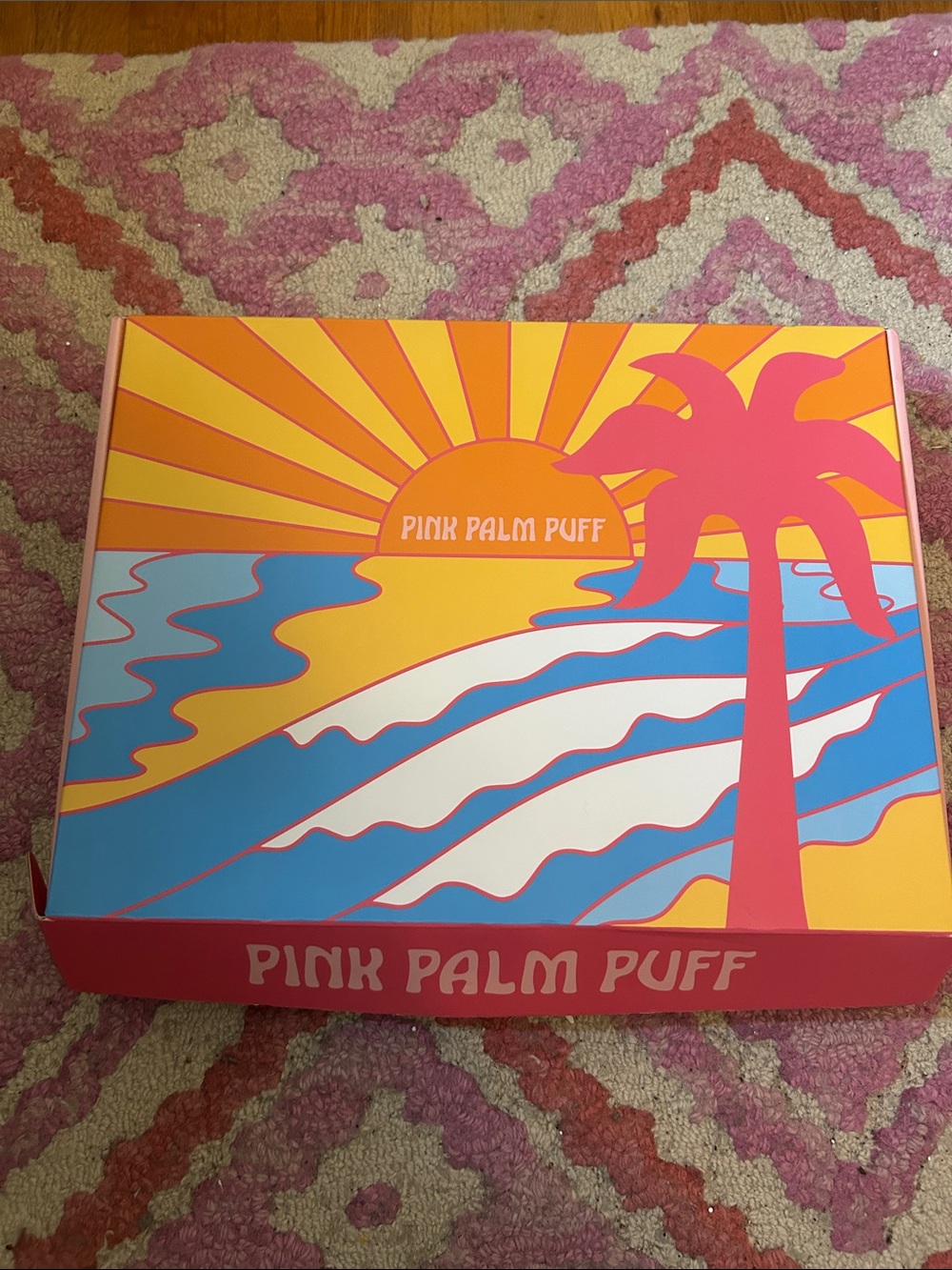 Pink Palm Puff Branded Gift Box - Tropical Pink Design EUV